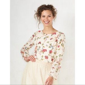 Disney's Snow White Floral Peasant Top by LC
